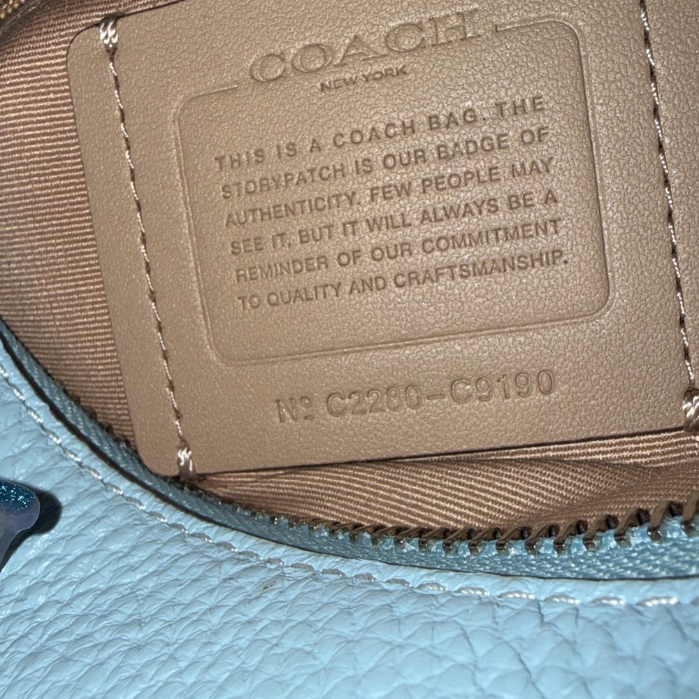 Coach Jules Turquoise Blue Pebbled Leather Crossbody-shoulder Bag - Picture 6 of 6